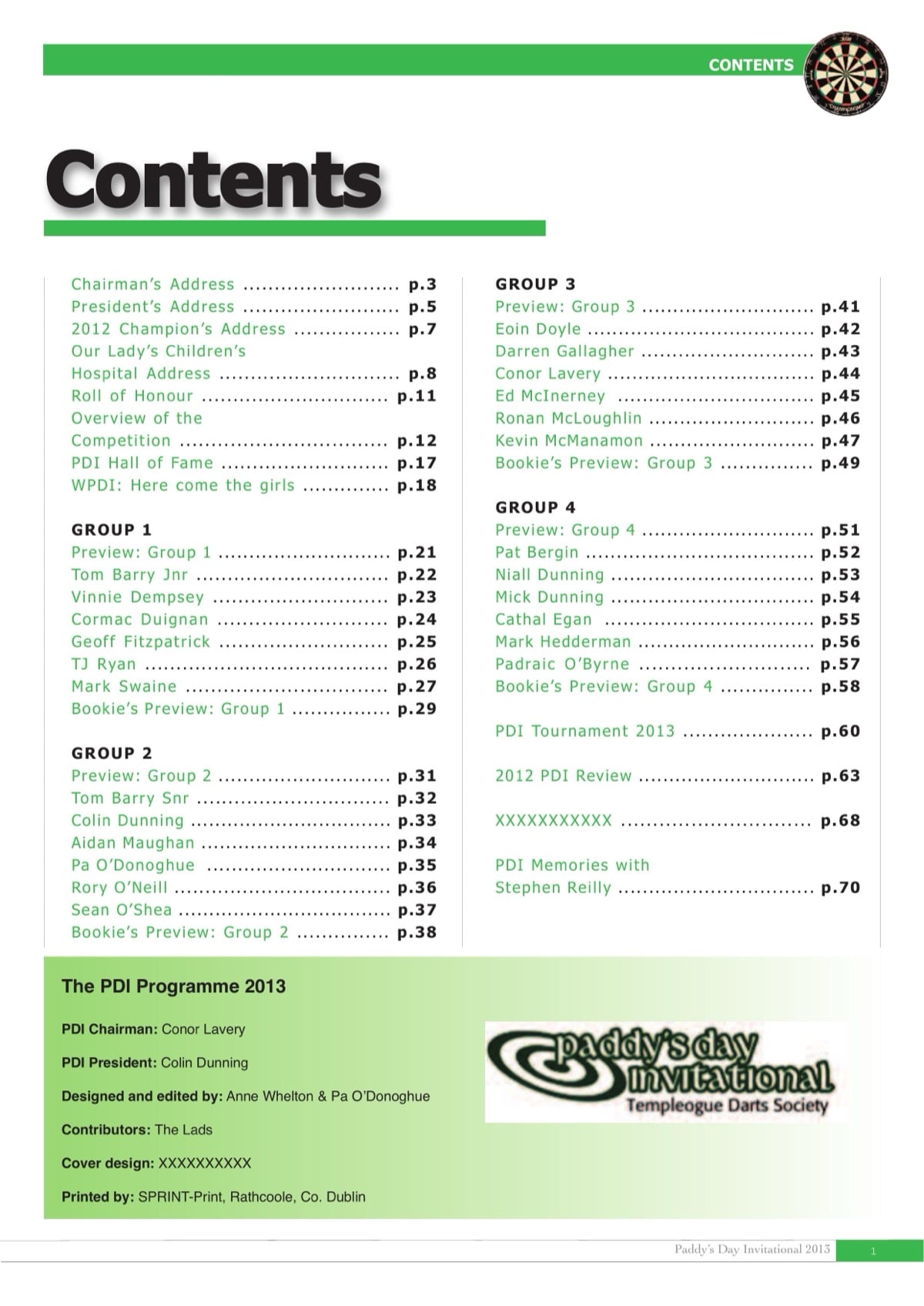 PDI 2013 booklet — page 1