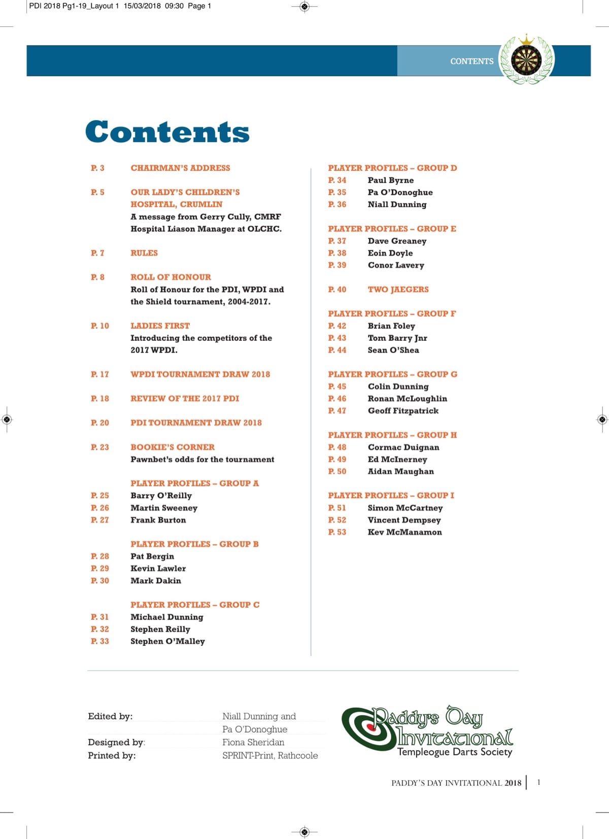 PDI 2018 booklet — page 1
