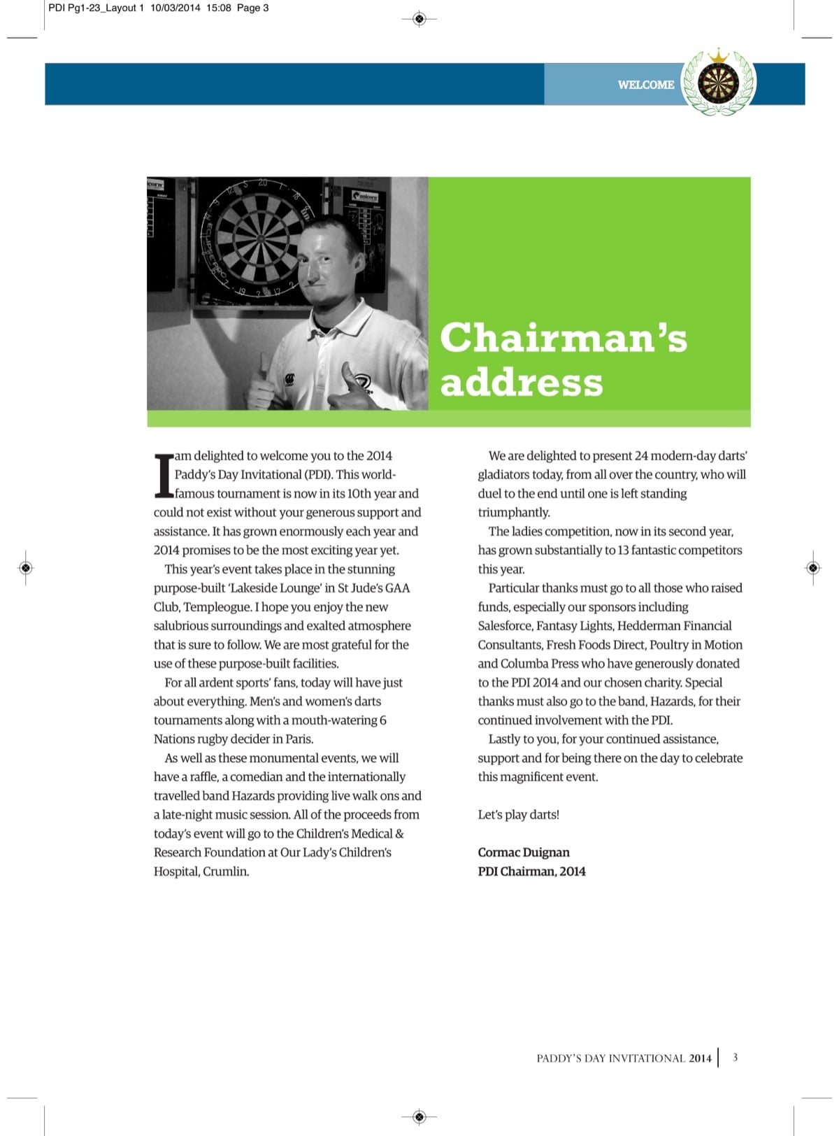 Chairman's address 2014