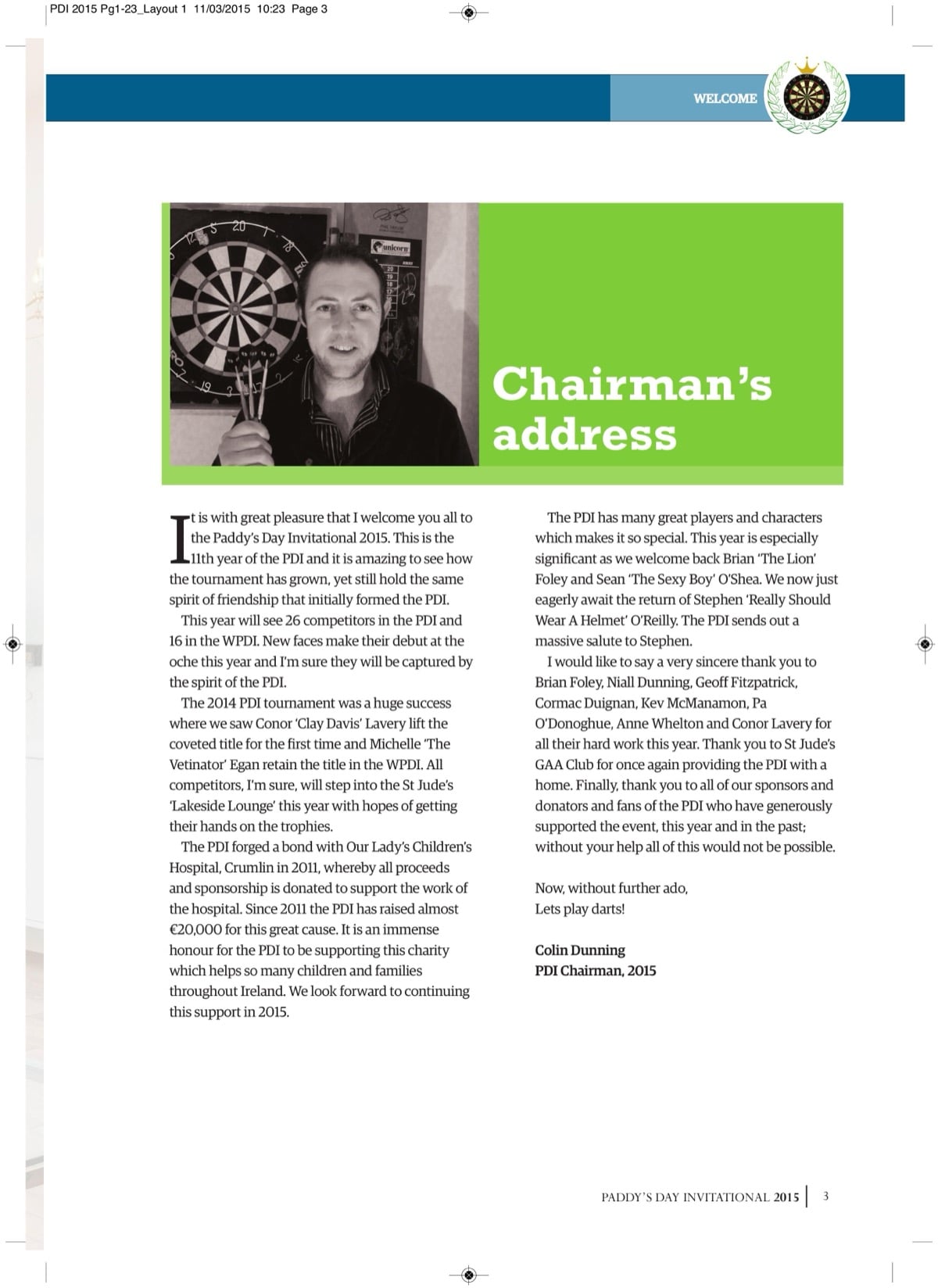 Chairman's address 2015