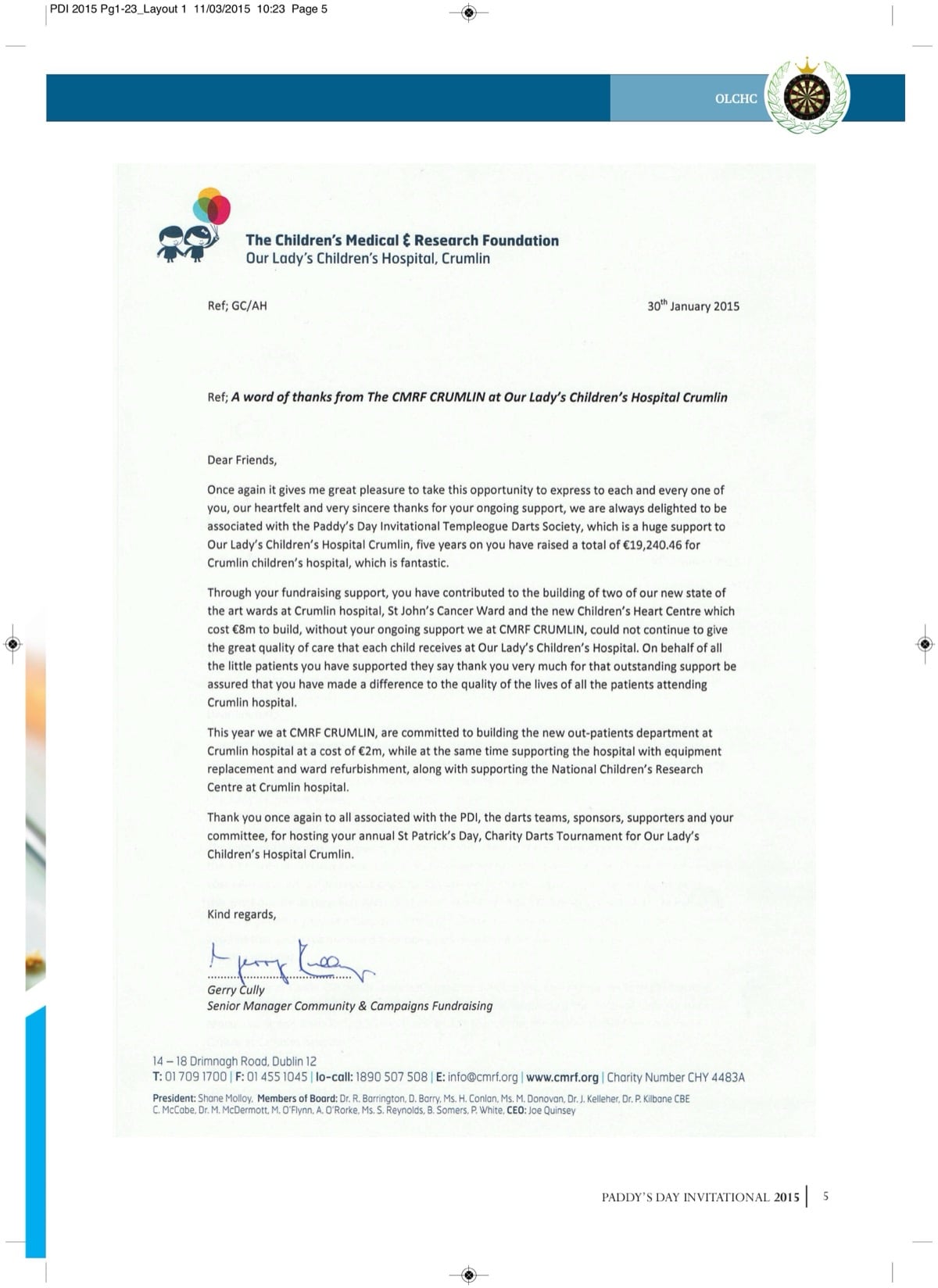 Charity letter 2015