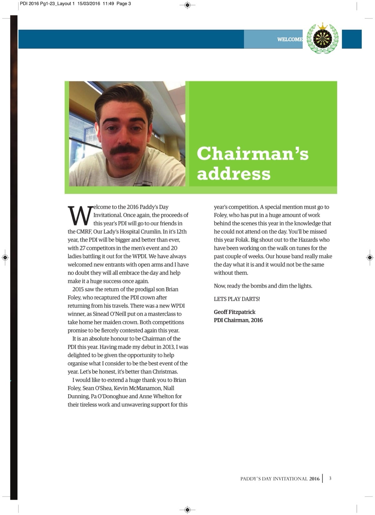 Chairman's address 2016