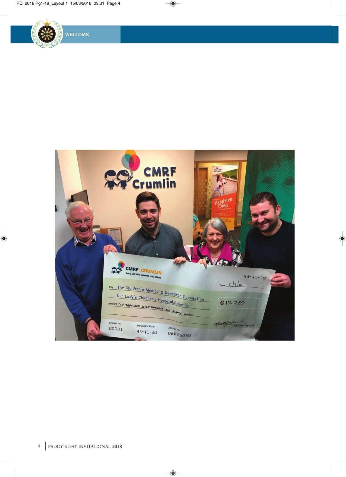 Donation cheque presentation 2018