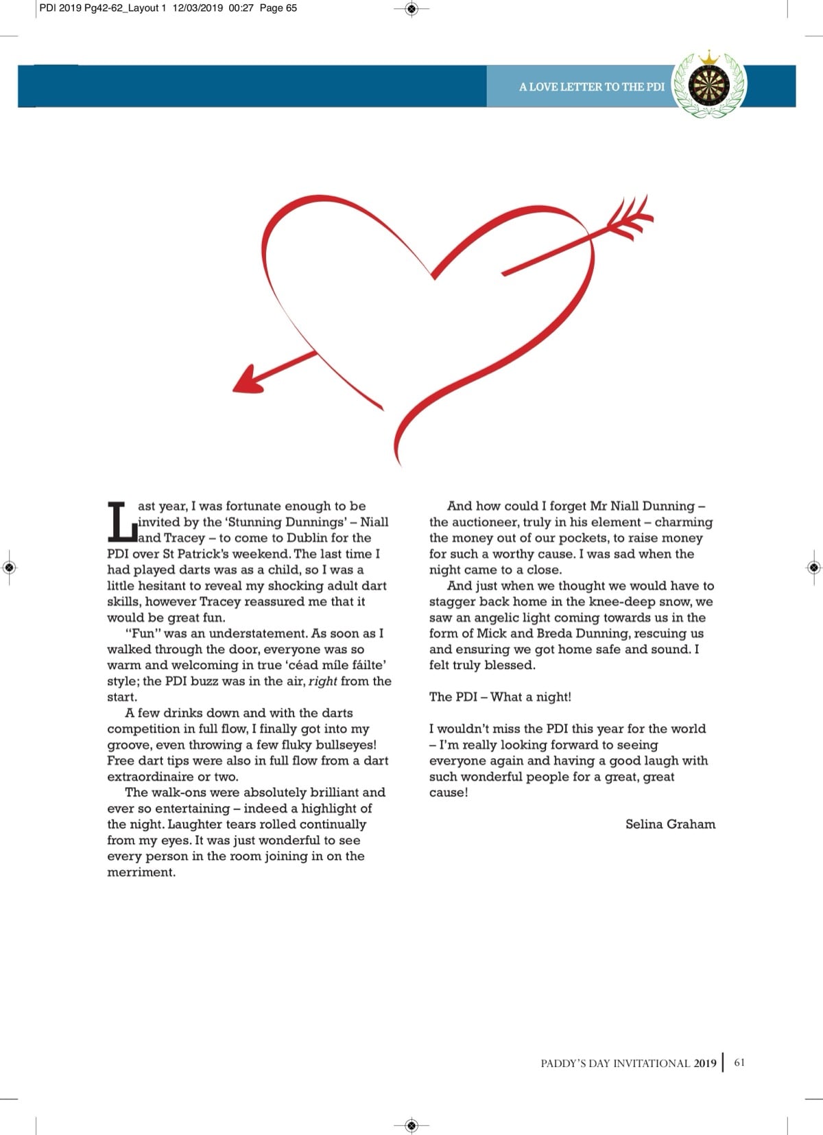 A letter to the PDI — 2019