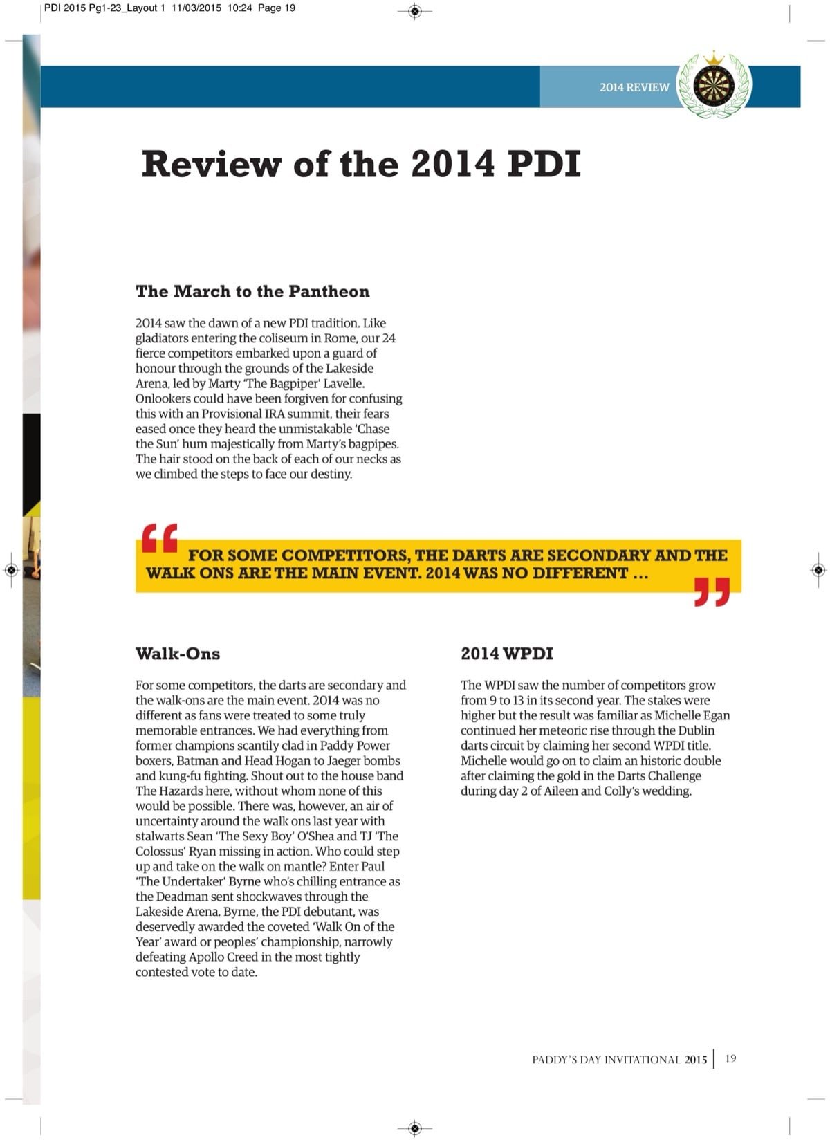 Review of the 2014 PDI — page 1