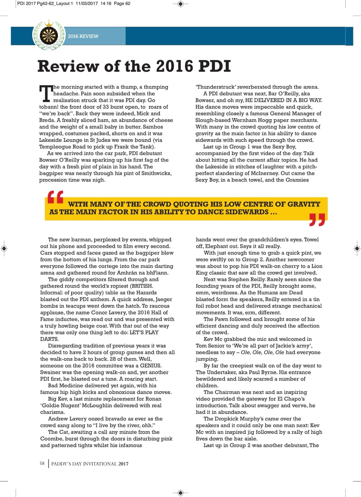 Review of the 2016 PDI — page 1